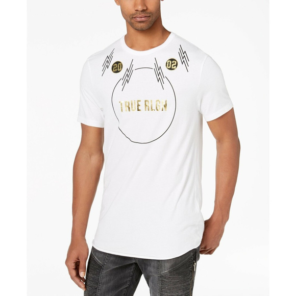 True Religion Men's Gold Foil Graphic Tee T-Shirt - Picture 3 of 3